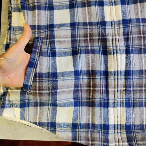 LL Bean Scotch Plaid Flannel Shirt Relaxed Fit Zip Hoodie Granola Size Small - Picture 9 of 15